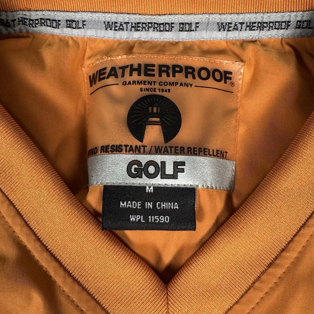 Vintage Golf Weatherproof‎ Garment Company Pullover SummerGlen Y2K Orange Medium - Picture 3 of 8